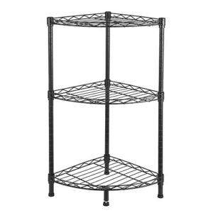 kcelarec 3 tier corner wire shelving unit, adjustable wire rack shelving, metal wire storage shelves for kitchen, pantry, laundry, bathroom, closet