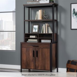 Sauder Briarbrook Engineered Wood and Metal Utility Hutch in Barrel Oak