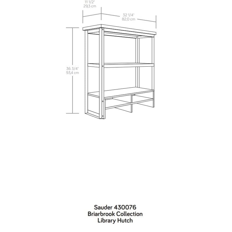 Sauder Briarbrook Engineered Wood and Metal Utility Hutch in Barrel Oak