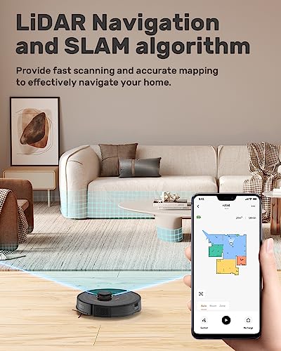 Verefa Robot Vacuum Self Emptying, Up to 70-Day Capacity, LiDAR Navigation, Robot Vacuum 270 Mins Runtime, 3000Pa Suction, Smart Mapping, Carpet Detection, Works with App & Alexa, Ideal for Carpet