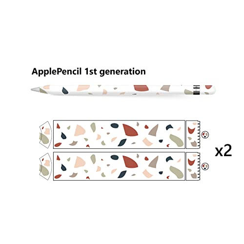 TACKY DESIGN Classic Terrazzo Skin Compatible with Apple Pencil Skin- Vinyl 3m, Mosaic Pencil Sticker, Apple Pencil Cover Full wrap (1st Generation)