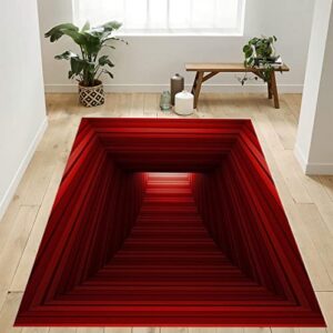 3d vortex rug, 3d illusion rug, red rectangular illusion rug, vortex illusion carpet, 3d effect, optical illusion (47”x70”)=120x180cm