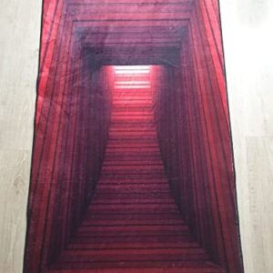 3D Vortex Rug, 3D Illusion Rug, Red Rectangular Illusion Rug, Vortex Illusion Carpet, 3D Effect, Optical Illusion (47”x70”)=120x180cm