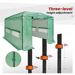 OUTFINE 8'x12' Portable Heavy Duty Walk-in Greenhouse Instant Pop-up Greenhouse Indoor Outdoor Plant Gardening House Canopy, Front and Rear Roll-Up Zipper Doors and Four Roll-Up Side Windows