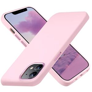 ownest compatible for iphone 12 case and iphone 12 pro case 6.1 inch with silicone shockproof protective slim phone case for iphone 12/12 pro with [soft touch microfiber lining]-light pink
