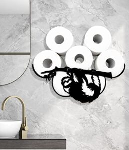 metal sloth wall toilet paper storage,animal decorative metal paper holders,black toilet tissue holder,cute toilet paper storage for bathrooms,wall toilet paper organizer hold extra 8 rolls
