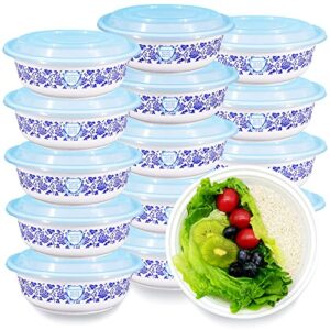 zhongzheng (24oz) round meal prep containers,plastic meal prep bowls with lids,reusable food storage containers,disposable salad bento box sets,stackable, microwaveable, fridge safe.（25 sets）
