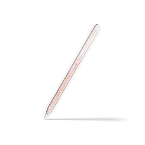 TACKY DESIGN Marbel Skin Compatible with Apple Pencil Skin- Vinyl 3m, Pink with Gold Glitter Color Pencil Sticker, Apple Pencil Cover Full wrap (2nd Generation)