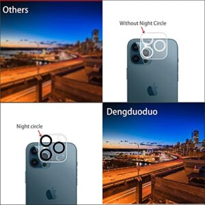 Dengduoduo 【3 Pack】 Tempered Glass Camera Lens Protector for iPhone 12 Pro Max 6.7", Ultra HD, 9H Hardness, Anti-Scratch, Case Friendly, Easy to Install [No Affect on Night Shots]