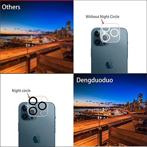 Dengduoduo 【3 Pack】 Tempered Glass Camera Lens Protector for iPhone 12 Pro Max 6.7", Ultra HD, 9H Hardness, Anti-Scratch, Case Friendly, Easy to Install [No Affect on Night Shots]