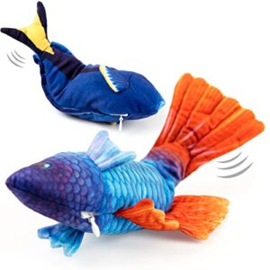 goodgirl flopping fish toys with catnip for cats - interactive moving play toy to keep your pet engaged