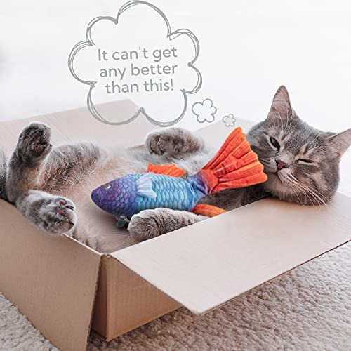 GoodGirl Flopping Fish Toys with Catnip for Cats - Interactive Moving Play Toy to Keep Your Pet Engaged