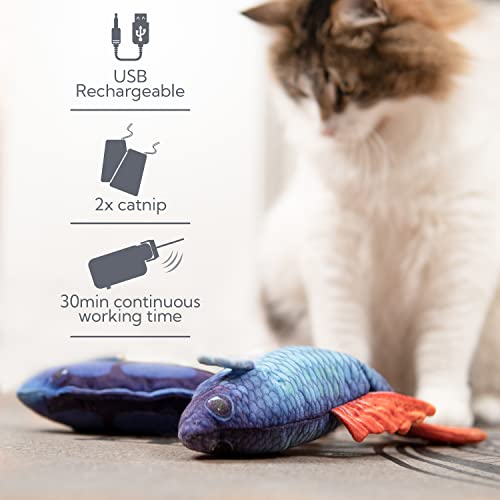 GoodGirl Flopping Fish Toys with Catnip for Cats - Interactive Moving Play Toy to Keep Your Pet Engaged