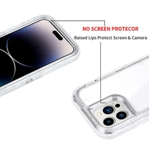 Coolden for iPhone 14 Pro Max Hybrid Clear Phone Case, Heavy Duty Protective Dual Layer Shockproof Case with Hard PC Bumper Soft TPU Back for iPhone 14 Pro Max 6.7 inch Transparent