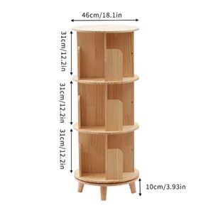 OCASAMI 3 Tier Rotating Bookshelf 360 Display Floor Standing Shelves Bookshelf Book Storage for Kids&Adults, Wood Bookshelf Organizer, Cornerbookshelf, Space Saving(40"x18"x18")