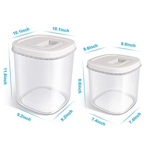 TBMax Extra Large Flour and Sugar Containers - 2 Pack 20 lbs + 10 lbs Rice Storage Container Food Storage Bins with Lids | Pantry Organization and Storage Containers