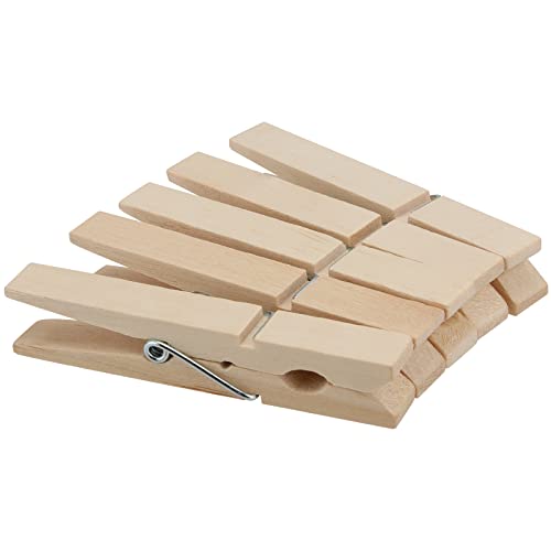 HOZEON 500PCS 2.8 Inch Natural Wooden Clothespins, Small Wood Clips with Spring, Wooden Clothes Pegs for Towels, Craft, Photos, Pictures, Decor, Art Wall