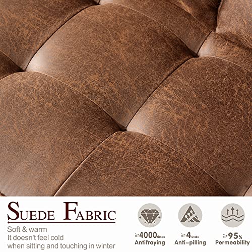 XIZZI L Shaped Sofa Convertible Sectional Sofa 3-Seat Couch with Chaise for Living Room,L Shaped 83 inches Dark Brown