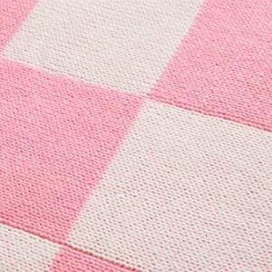 YIRUIO Giant Checkered Spuer Big Oversize Blankets Throw 120''x120'' (10'x10') Extra Large Cozy Knit for Bed Couch Sofa Office Company Home Decor Outdoor (Pink)