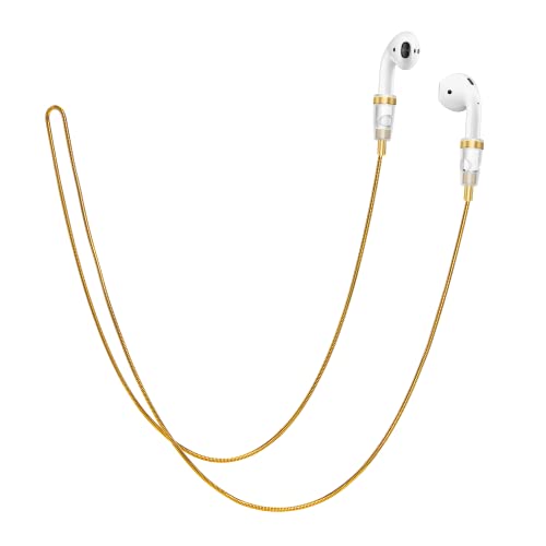 Lawonda AirPod Carrying Straps, Gifts for Mom, Magnetic Wireless Bluetooth AirPods Holder Anti-Lost Neck Connector Strap Holder Stainless Steel Necklace Chain String for Airpods 1/2 Pro 2 Gold