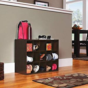 ClosetMaid 15 Cube Stackable Storage Organizer for Shoes, Bags, Crafts, Hobbies with Wood Shelves, for Closet, Entryway or Mudroom, Espresso & 8925 2-Door Stackable Laminate Organizer, Espresso