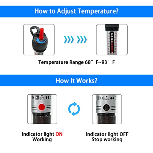 Nobiqfoq Fish Tank Aquarium Heater - Submersible Thermostat Adjustable Temperature Heater for Saltwater & Freshwater 50W