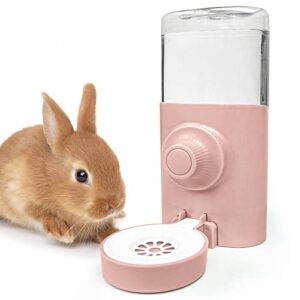 chngeary leak proof guinea pig water bottle, automatic water filling rabbit water bottle for hamsters, bunny, cats.easy to use, install and clean(pink)