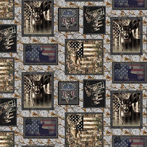 Realtree Cotton Fabric by Sykel-Licensed Realtree Edge Patriotic Patch Cotton Fabric