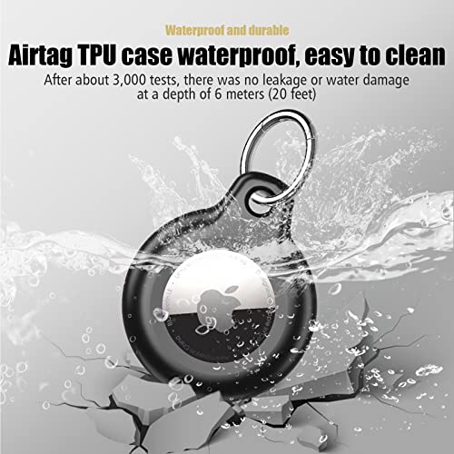 [2 Pack] Airtag Keychain and Airtag Holder, Suitcase Luggage Tracker, Perfect Tracker Cover for Apple AirTag Comes with Snap Keyring for Pets, Car Keys, Kids Bags, Valuables and More
