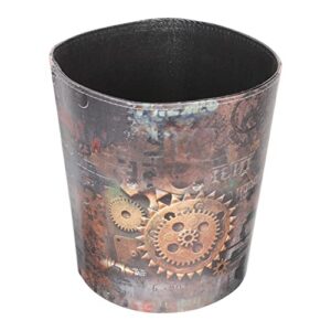 alipis paper kitchen room, office industrial gallon gear for can waste decorative bedroom bucket pu retro living studio storage without vintage garbage steampunk lid room wastebasket