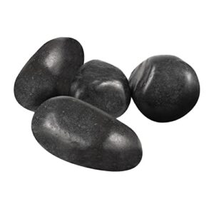 Royal Imports 5LB Decorative Stones River Pebbles Flat Painting Rocks for Fish Aquariums, Plant Gravel, Landscaping, Home Decor Natural - Medium Black