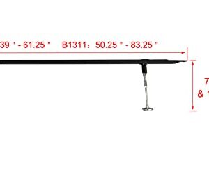 KB Designs - Metal Adjustable Bed Frame Center Support Rail System - Queen/King/Cal King