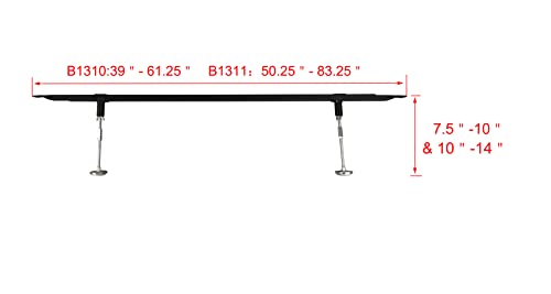 KB Designs - Metal Adjustable Bed Frame Center Support Rail System - Queen/King/Cal King