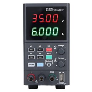 DC Power Supply, USB Fast Charging Digital Display Safe Protection Regulated Power Supply High Accuracy for Charge HDP135V6B US Plug 115V AC