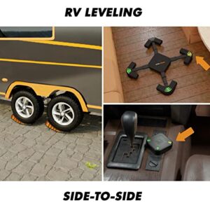 CARMTEK Level Wizard v2.0 - Wireless RV Leveling System | 2022 Camper Leveling System with Extensible Legs for an Accurate Leveling | Fast & Easy Way to Level Your RV