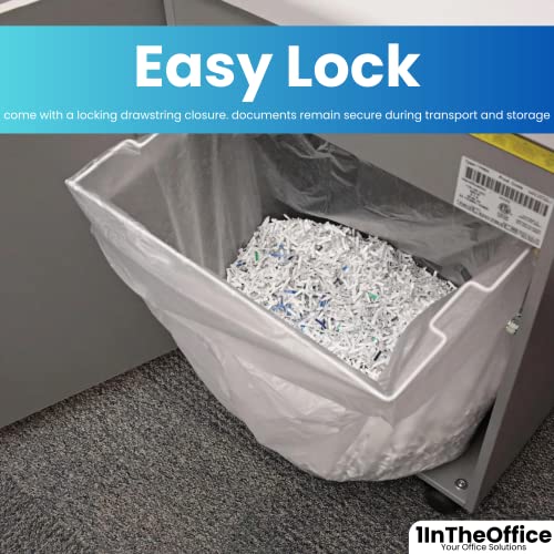 1InTheOffice Shredder Bags 15.8 Gallon, Paper Shredder Waste Bags 15.8 Gal, 100/Box