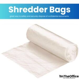 1InTheOffice Shredder Bags 15.8 Gallon, Paper Shredder Waste Bags 15.8 Gal, 100/Box