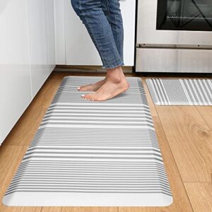 kokhub kitchen mat and kitchen rugs 2 pcs, cushioned 1/2 inch thick anti fatigue waterproof mat, comfort standing desk mat, kitchen floor mat with non-skid & washable for home, office, sink - grey