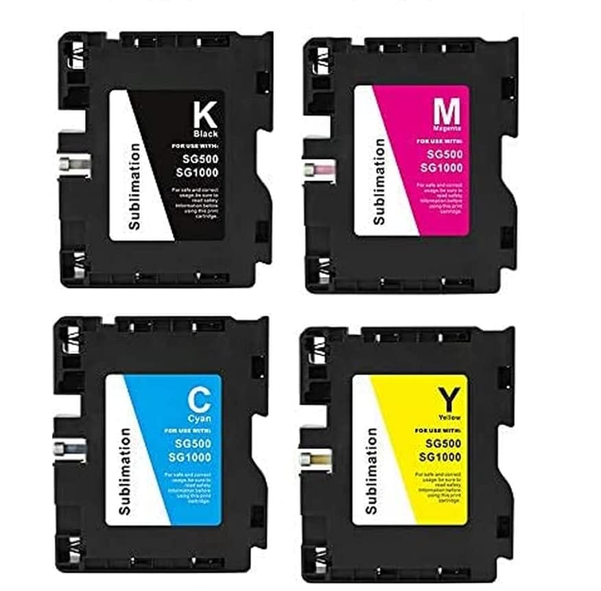 VC Sublimation Ink Cartridge Compatible for Sawgrass Virtuoso SG500 SG1000 Printer (1Black, 1 Cyan, 1 Magenta, 1 Yellow, 4-Pack, with Latest Upgrade Chips Version 3.3)