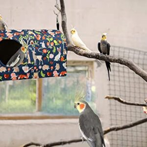 Parrot Cockatiel Warm House Bird Nest Bed Winter Hanging Hammock Birds Sleeping Bed Parrot Hideway Bed Polyester Fabric Washable for Parrot Parakeet Cockatiels Budgies Lovebird African Grey (L)