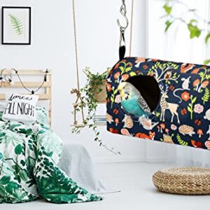 Parrot Cockatiel Warm House Bird Nest Bed Winter Hanging Hammock Birds Sleeping Bed Parrot Hideway Bed Polyester Fabric Washable for Parrot Parakeet Cockatiels Budgies Lovebird African Grey (L)