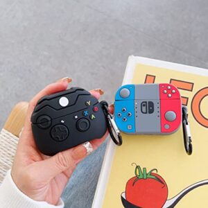 2 Pcs Wifantien 3D Cute Gamepad+Switch Case for AirPod Pro 2019/2022, Cartoon Kids Boys Men Kawaii Cool Game Gamepad Shape Keychain Case for Airpods Pro/Pro 2nd Gen 2022