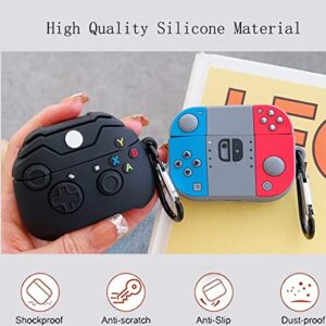 2 Pcs Wifantien 3D Cute Gamepad+Switch Case for AirPod Pro 2019/2022, Cartoon Kids Boys Men Kawaii Cool Game Gamepad Shape Keychain Case for Airpods Pro/Pro 2nd Gen 2022