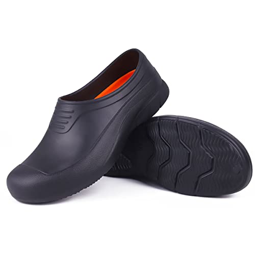 VOKO Work Shoes Women, Clogs for Women Slip Resistant, Chef Non Slip Kitchen Food Service Shoes (Black, Numeric_10)