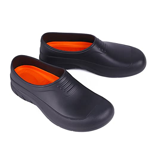 VOKO Work Shoes Women, Clogs for Women Slip Resistant, Chef Non Slip Kitchen Food Service Shoes (Black, Numeric_10)