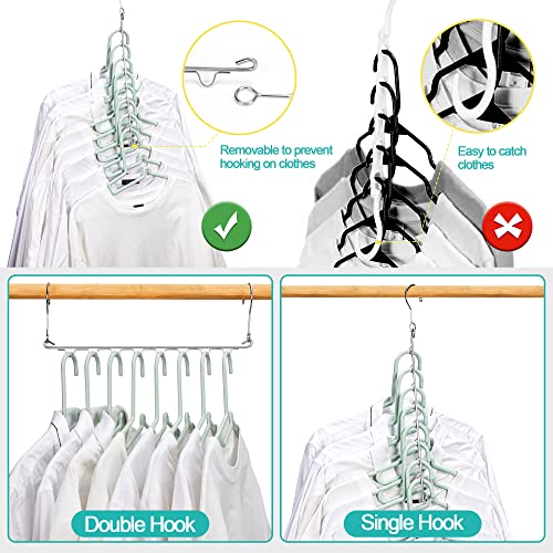 Closet Organizers and Storage,4 Pack Upgraded Sturdy Multifunctional Magic Space Saving Hangers with 8 Holes Closet Storage Organization for Wardrobe Heavy Clothes,College Dorm Room & Home Essentials