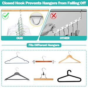 Closet Organizers and Storage,4 Pack Upgraded Sturdy Multifunctional Magic Space Saving Hangers with 8 Holes Closet Storage Organization for Wardrobe Heavy Clothes,College Dorm Room & Home Essentials