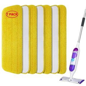 spray mops heads pads compatible with swiffer powermop - mexerris floor mop heads replacement microfiber mop pads refills reusable mop pads compatible with swiffer power mop all spray wet mops, 7 pcs