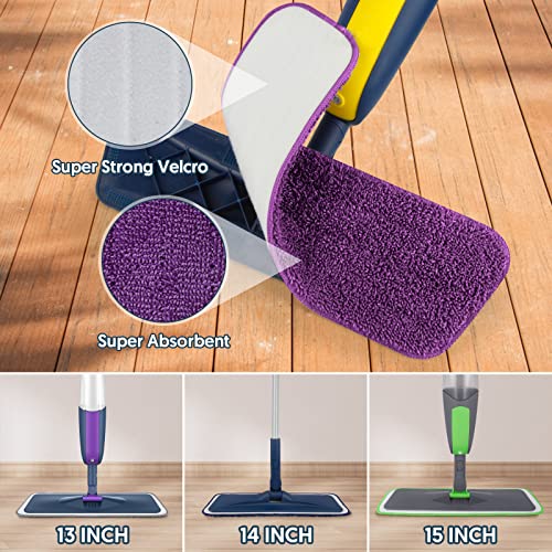 Spray Mops Refill Mop Pads Compatible with Swiffer PowerMop -MEXERRIS Microfiber Wet Mops Replacement Heads Floor Mop Pads Reusable Mop Pads Compatible with Swiffer Power Mop All Spray Mops ,7 Pcs