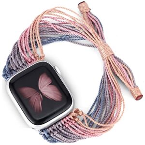 jr.dm boho watch band, compatible with apple watch band 8/se/7/6/5/4/3/2/1 38mm 40mm 41mm for girls women 40mm-women-band christmas gift, handmade bracelets hippie string art (afterglow)